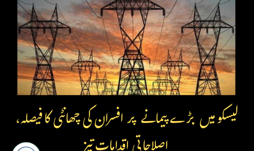 لیسکو میں بڑے پیمانے پر افسران کی چھانٹی کا فیصلہ، اصلاحاتی اقدامات تیز